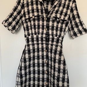 Maje Tweed Mini Dress in Black